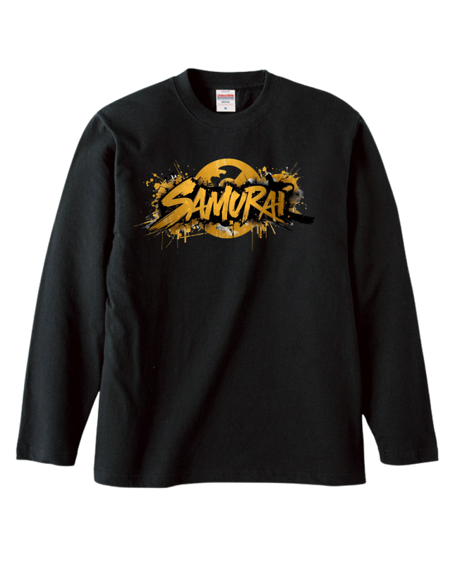 Japanese Edo x graffiti T-Shirt (103) "SAMURAI" Long-sleeved Tee without ribbed cuffs
