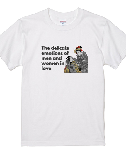 Part Color Ukiyoe T-shirt (103)  Love Road in the Edo Period Tee