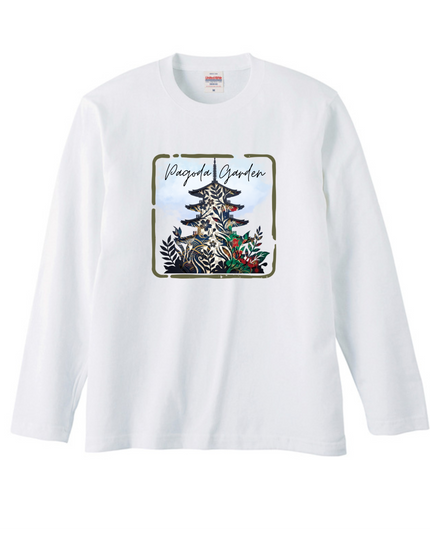 Deer antler comb (1) Jomon T-shirt Organic cotton Long sleeve T-shirt with ribbing Japanese print Japanese culture Souvenir