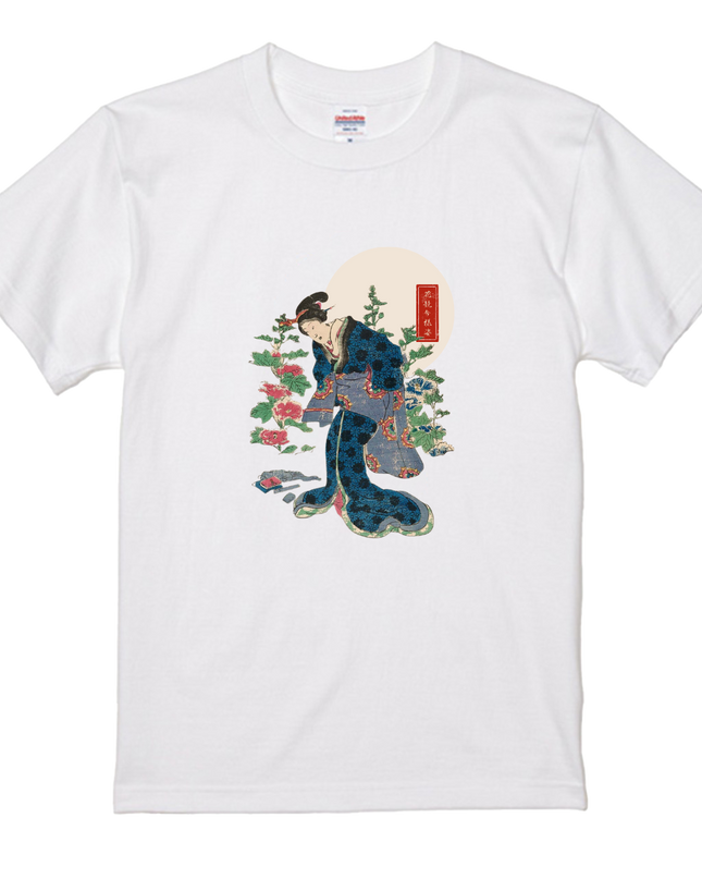 Flower Competition Modern Style (4) Beauty Painting T-shirt Ukiyo-e Unisex Japanese Print Japanese Pattern Japan Souvenir Foreigner