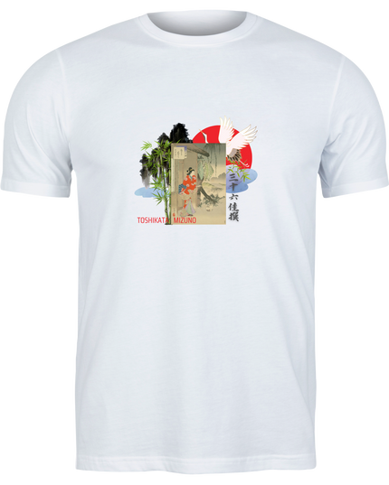 Thirty-six Selected Works (31) Bijinga T-shirt Ukiyo-e Pattern Print Japanese Japanese Pattern Japan Souvenir Mizuno Toshikata Geisha t-shirt