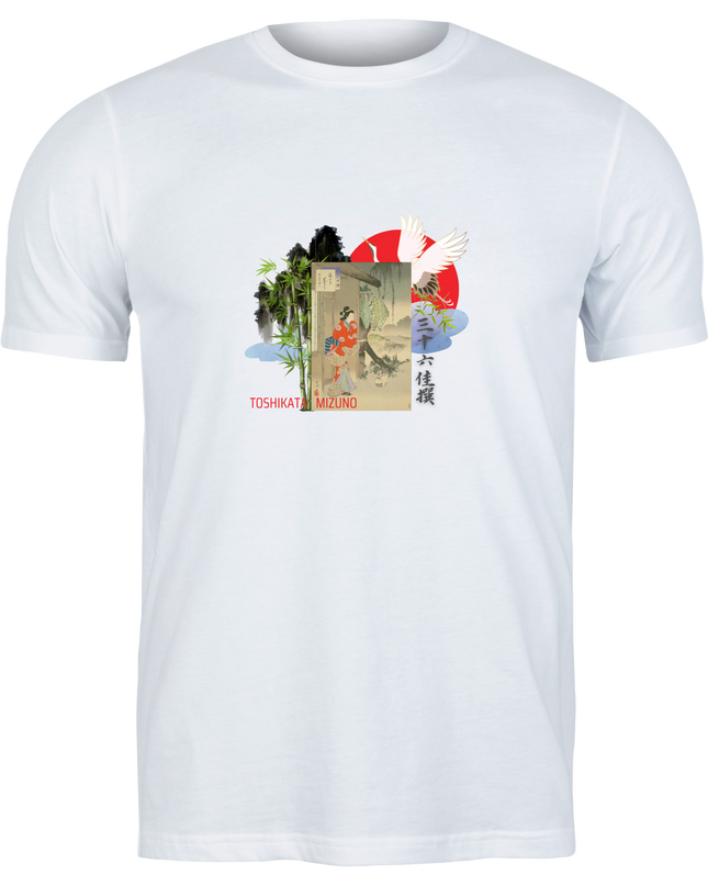 Thirty-six Selected Works (31) Bijinga T-shirt Ukiyo-e Pattern Print Japanese Japanese Pattern Japan Souvenir Mizuno Toshikata Geisha t-shirt