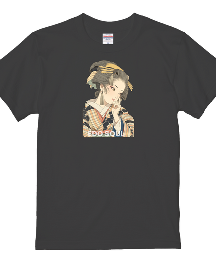 Ukiyo-e Beauty Painting × Female Rapper T-Shirt (123) Japanese Streetwear Edo soul Tee