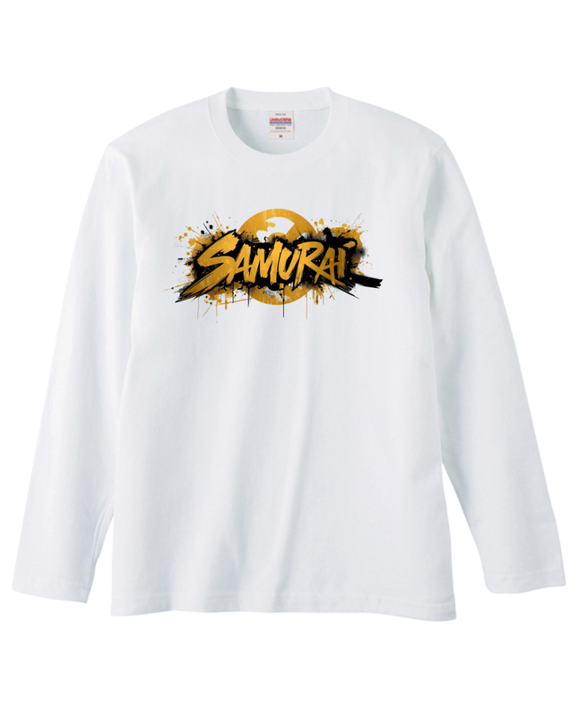 Japanese Edo x graffiti T-Shirt (103) "SAMURAI" Long-sleeved Tee without ribbed cuffs