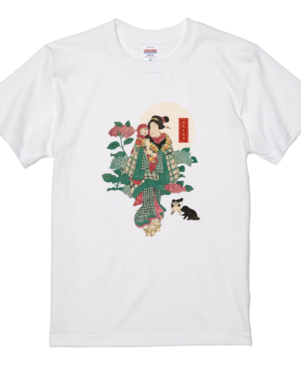 Flower Competition Modern Style (5) Beauty Painting T-shirt Ukiyo-e Unisex Japanese Print Japanese Pattern Japan Souvenir Foreigner