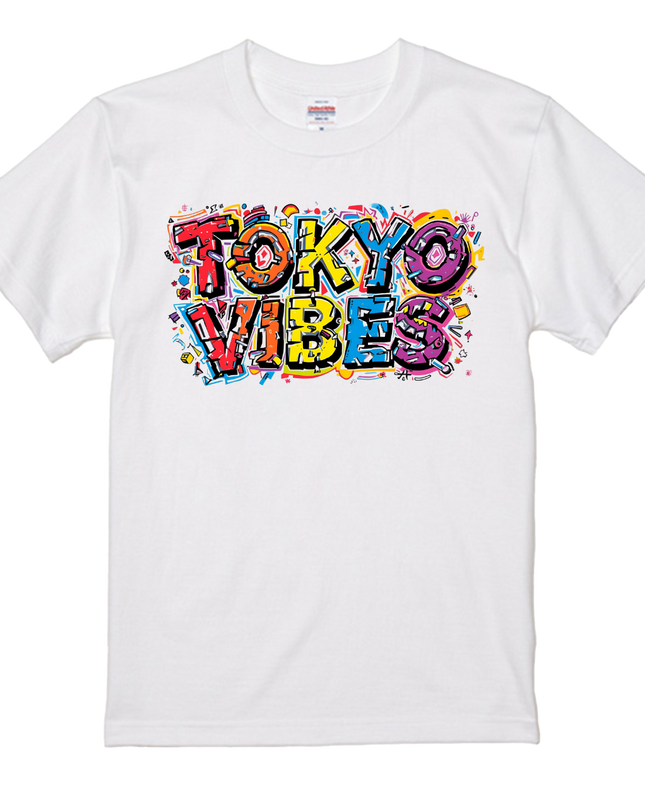 Typography T-shirt (6) Tokyo ViBes cotton Novelty Gift Ideas street art Tee