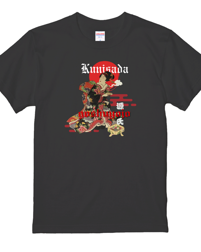 Genji Goshu Yojo (3) Bijinga T-shirt Ukiyo-e Pattern Print Japanese Japanese Pattern Japan Souvenir Utagawa Kunisada (Toyokuni III)