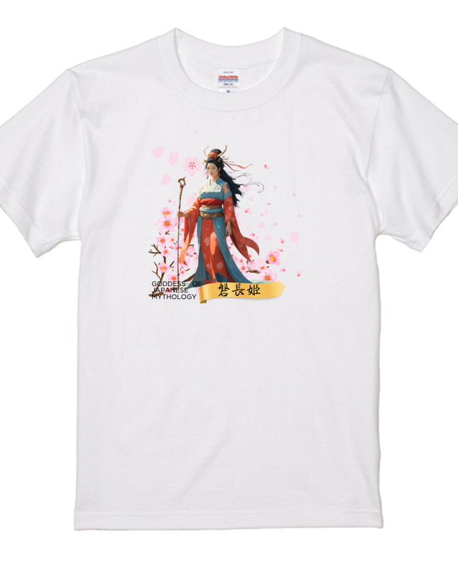 Japanese mythology T-Shirts(3) cotton  Novelty Gift Ideas Goddess Tee 石長比売(イワナガヒメ)