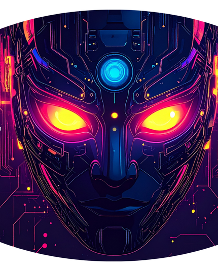 Cyberpunk sticker [Cyber Noh Mask] (106)