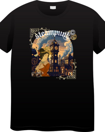 Steampunk T-shirts (6) Ukiyo-e T-shirts Retro-future Nishiki-e Steampunk fashion Japanese Japanese souvenirs
