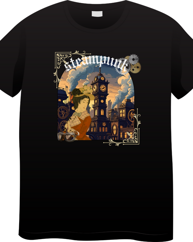 Steampunk T-shirts (6) Ukiyo-e T-shirts Retro-future Nishiki-e Steampunk fashion Japanese Japanese souvenirs