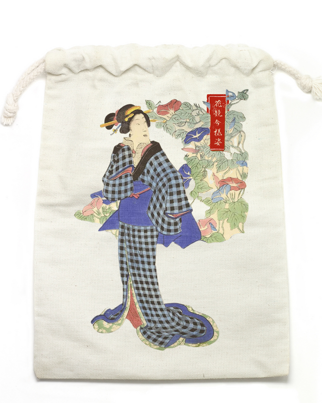 Hanakei Modern Style (6) Drawstring bag Organic cotton Ukiyo-e Unisex Japanese print Japanese pattern Japan Souvenir Foreigner