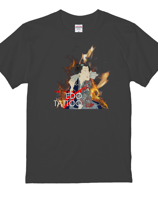 Edo tattoo T-shirt(3) organic cotton Japanese pattern print Japanese culture souvenirs Firefighters of Edo