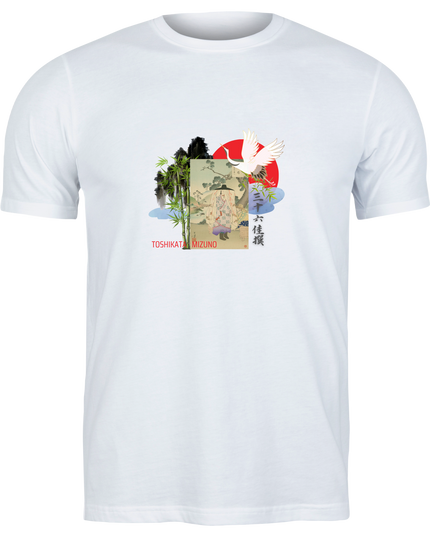 Thirty-six Selected Works (16) Bijinga T-shirt Ukiyo-e Pattern Print Japanese Japanese Pattern Japan Souvenir Mizuno Toshikata Geisha t-shirt