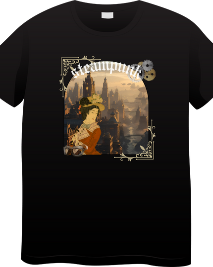 Steampunk T-shirts (7) Ukiyo-e T-shirts Retro-future Nishiki-e Steampunk fashion Japanese Japanese souvenirs