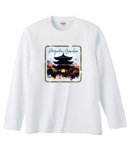 Deer antler comb (1) Jomon T-shirt Organic cotton Long sleeve T-shirt with ribbing Japanese print Japanese culture Souvenir