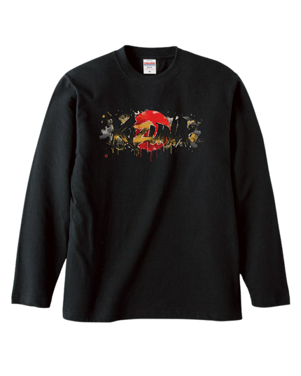 Japanese Edo x graffiti T-Shirt (104) "KIZUNA" Long-sleeved Tee without ribbed cuffs