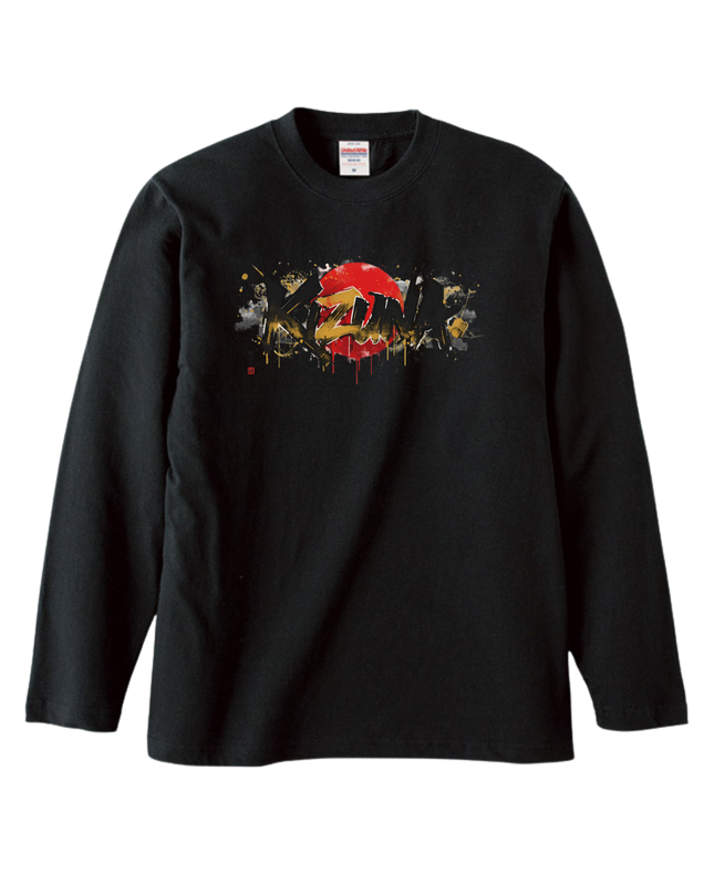 Japanese Edo x graffiti T-Shirt (104) "KIZUNA" Long-sleeved Tee without ribbed cuffs