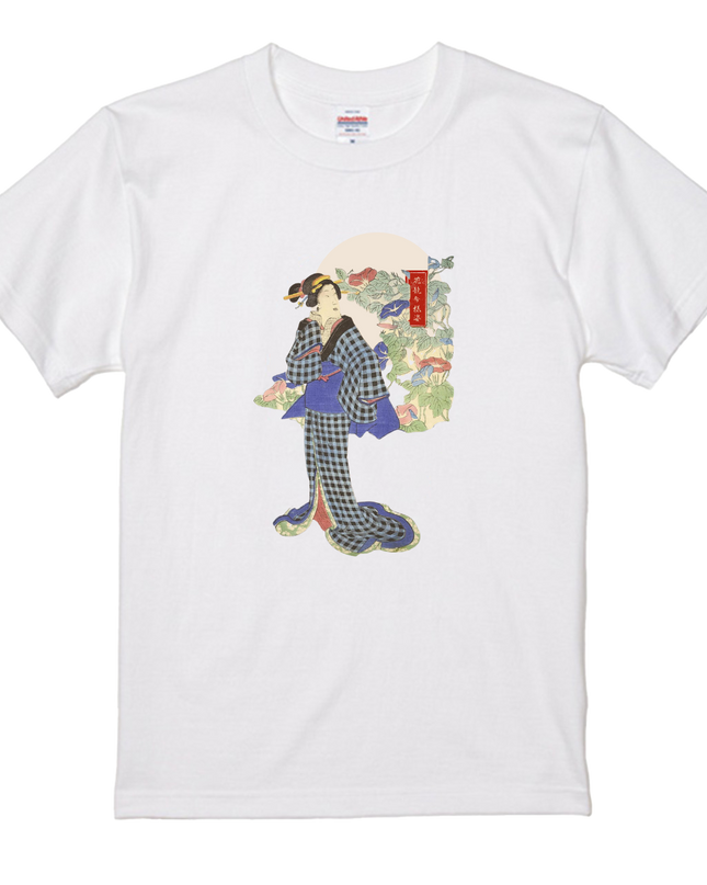 Flower Competition Modern Style (6) Beauty Painting T-shirt Ukiyo-e Unisex Japanese Print Japanese Pattern Japan Souvenir Foreigner