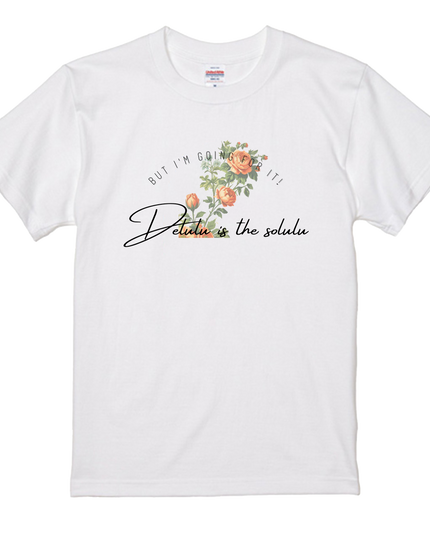 Popular Words T-Shirts(4) cotton Letter T-shirt Novelty Gift Ideas Funny T Shirt (Delulu is the solulu)