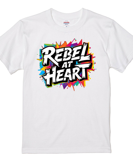 Typography T-shirt (204) Rebel at Heart cotton Novelty Gift Ideas street art Tee