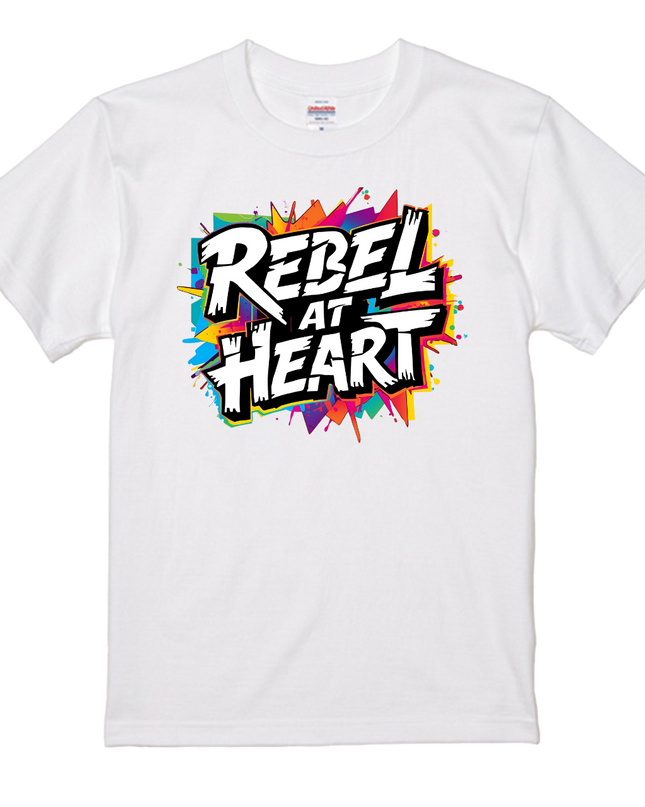 Typography T-shirt (204) Rebel at Heart cotton Novelty Gift Ideas street art Tee