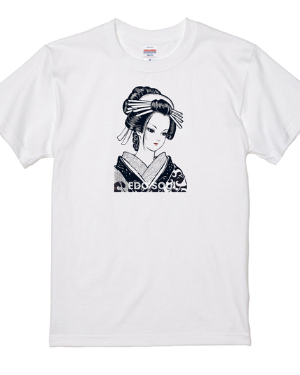 Ukiyo-e Beauty Painting × Female Rapper T-Shirt (124) Japanese Streetwear Edo soul Tee