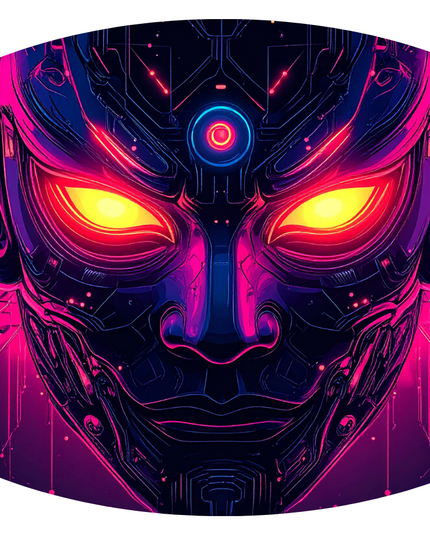 Cyberpunk sticker [Cyber Noh Mask] (107)
