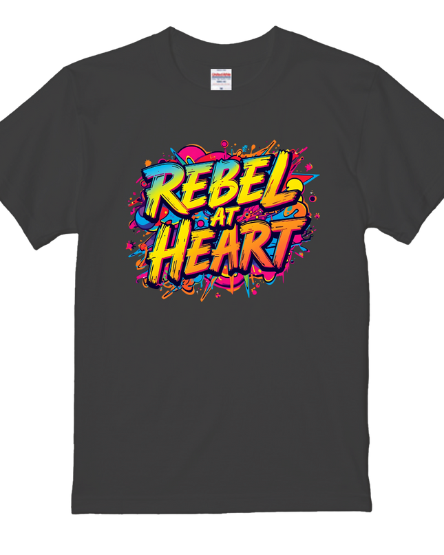 Typography T-shirt (204) Rebel at Heart cotton Novelty Gift Ideas street art Tee