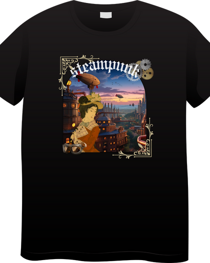 Steampunk T-shirts (8) Ukiyo-e T-shirts Retro-future Nishiki-e Steampunk fashion Japanese Japanese souvenirs