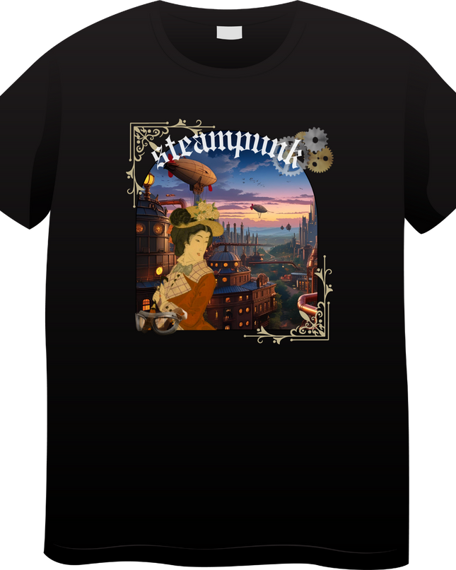 Steampunk T-shirts (8) Ukiyo-e T-shirts Retro-future Nishiki-e Steampunk fashion Japanese Japanese souvenirs