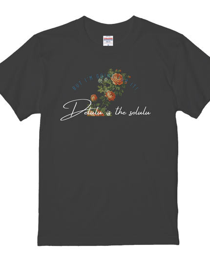 Popular Words T-Shirts(4) cotton Letter T-shirt Novelty Gift Ideas Funny T Shirt (Delulu is the solulu)