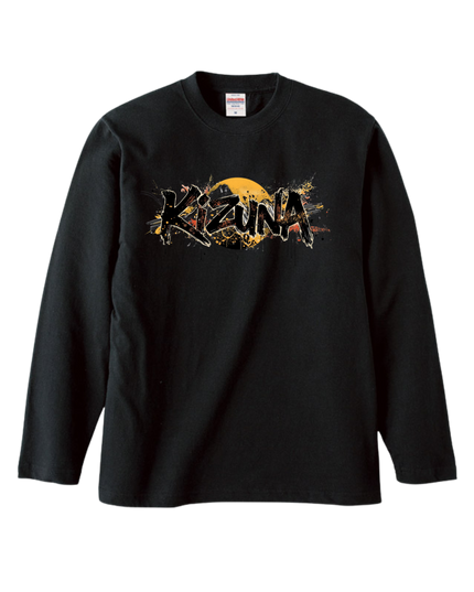 Japanese Edo x graffiti T-Shirt (105) "KIZUNA" Long-sleeved Tee without ribbed cuffs
