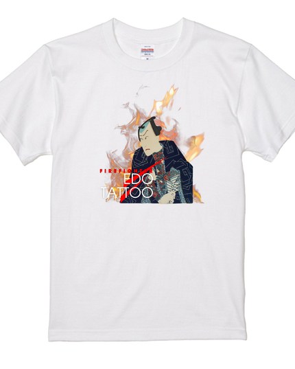 Edo tattoo T-shirt(5) organic cotton Japanese pattern print Japanese culture souvenirs Firefighters of Edo
