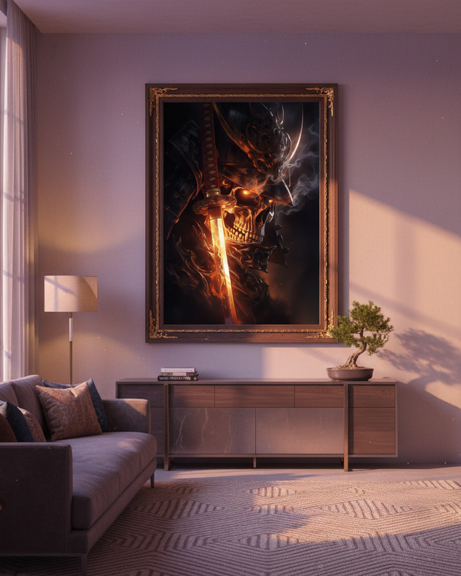 Samurai Skull Wall Art Set of 2(101) Abstract Digital Poster(High-Resolution Download, 5 Size Ratios)