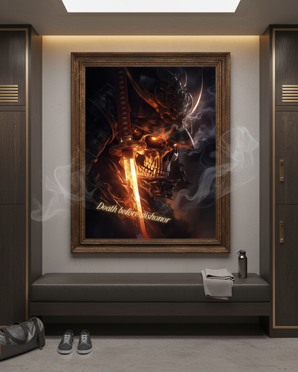 Samurai Skull Wall Art Set of 2(101) Abstract Digital Poster(High-Resolution Download, 5 Size Ratios)