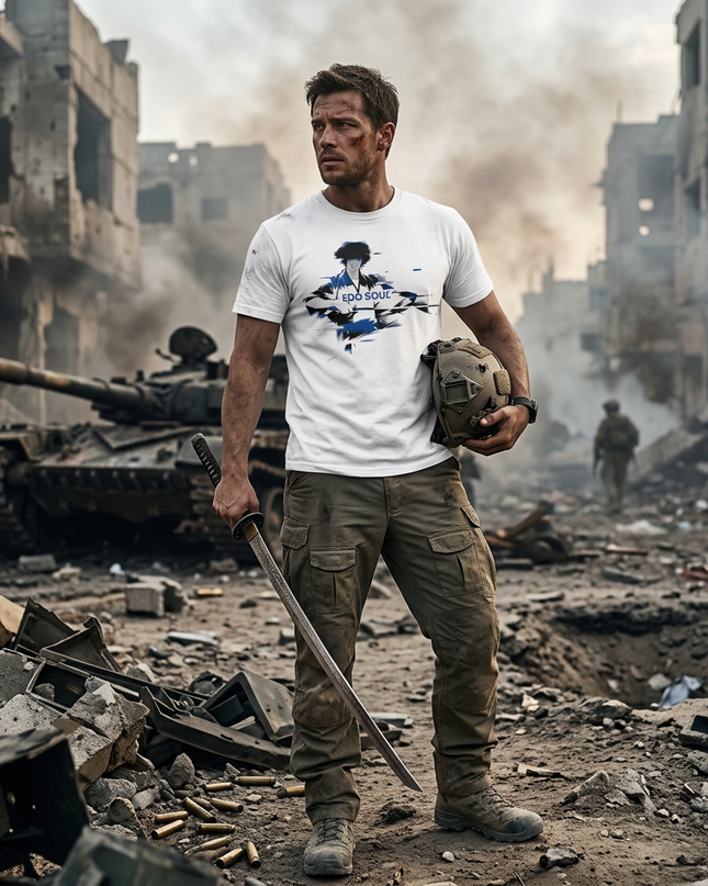 sumi-e ink painting style T-Shirt (101) Japanese Streetwear Edo soul Tee