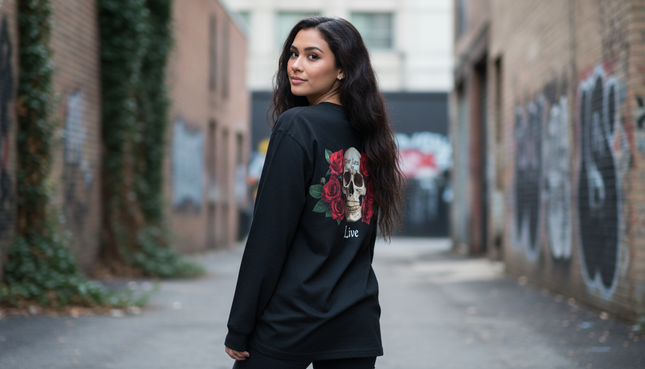 Cool English phrases T-Shirt (107) Long-sleeved Tee without ribbed cuff