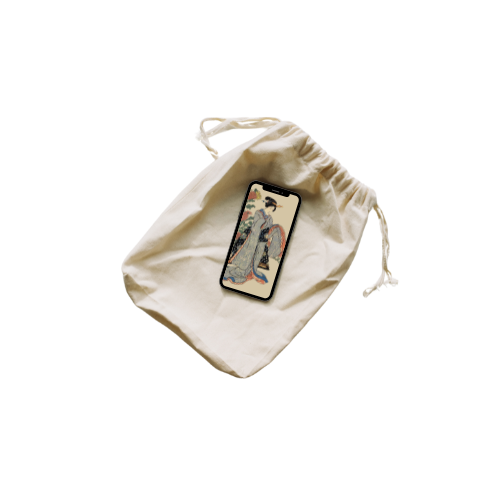 Hanakei Modern Style (6) Drawstring bag Organic cotton Ukiyo-e Unisex Japanese print Japanese pattern Japan Souvenir Foreigner