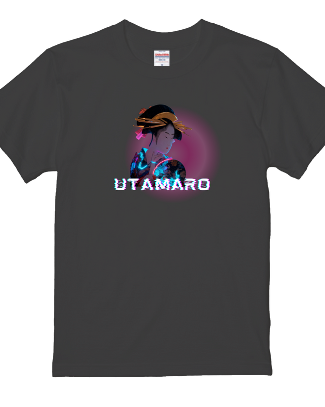 Cyber Utamaro T-shirt (3) Ukiyo-e art Tee for a stylish Japanese look